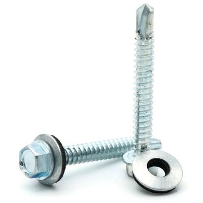5.5x55mm Galvanized Outdoor Screws Roofing Full Thread With EPDM Washer